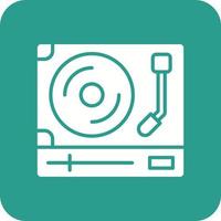 Turntable Glyph Round Corner Background Icon vector