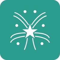 Firework Glyph Round Corner Background Icon vector