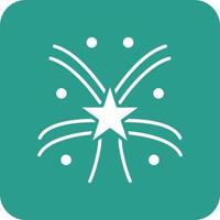 Firework Glyph Round Corner Background Icon vector