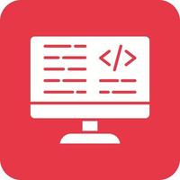 CSS Code Glyph Round Corner Background Icon vector