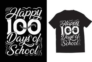 feliz 100 día de escuela diseño de camiseta archivo vectorial listo para imprimir vector