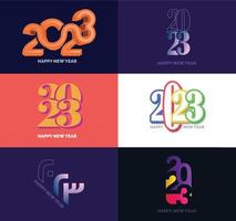 Big Set of 2023 Happy New Year logo text design 2023 number design template vector