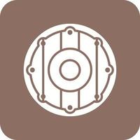 Wood Shield Glyph Round Corner Background Icon vector