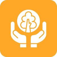 Save Plants Glyph Round Corner Background Icon vector