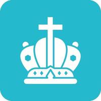 King Crown Glyph Round Corner Background Icon vector