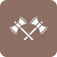 Axe Glyph Round Corner Background Icon vector