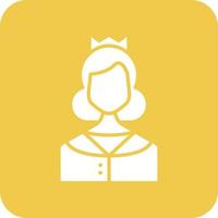 Princess Glyph Round Corner Background Icon vector