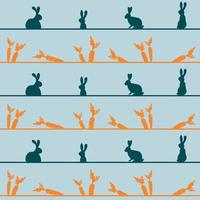 pattern with rabbits and carrots vector