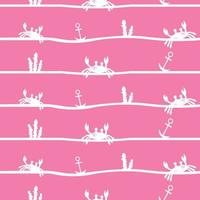 pattern with crabs on a pink background. Use for children's clothing and textiles vector