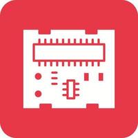 Pcb Board Glyph Round Corner Background Icon vector