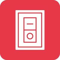 On Off Switch Glyph Round Corner Background Icon vector