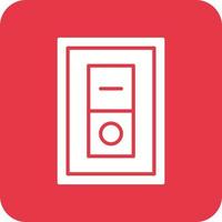 On Off Switch Glyph Round Corner Background Icon vector