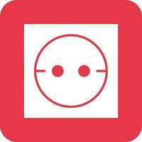 Socket Glyph Round Corner Background Icon vector