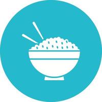 Rice Glyph Circle Icon vector