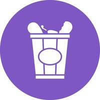 Chicken Bucket Glyph Circle Icon vector