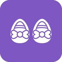 Baby Shoes Glyph Round Corner Background Icon vector