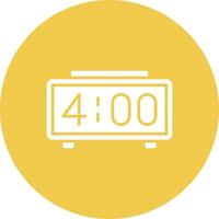 Digital Clock Glyph Circle Icon vector