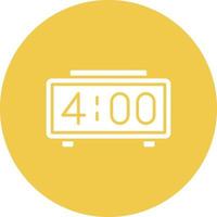 Digital Clock Glyph Circle Icon vector