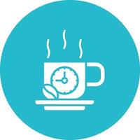 Coffee Time Glyph Circle Icon vector