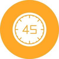 icono de círculo de glifo de 45 minutos vector