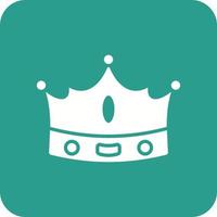 Crown Glyph Round Corner Background Icon vector