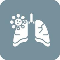 Lungs Infection Glyph Round Corner Background Icon vector