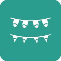 Bunting Glyph Round Corner Background Icon vector