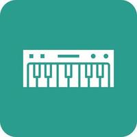 Piano keyboard Glyph Round Corner Background Icon vector