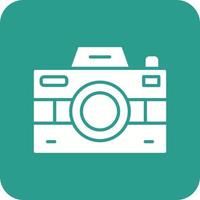 Camera Glyph Round Corner Background Icon vector