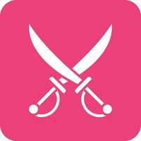 Pirate Knife Glyph Round Corner Background Icon vector