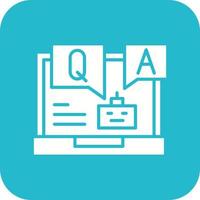 Question and Answer Glyph Round Corner Background Icon vector