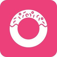 Doughnut Glyph Round Corner Background Icon vector