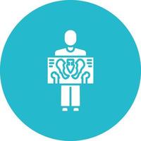 Man X ray Glyph Circle Icon vector