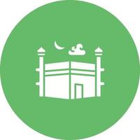 Kaaba Glyph Circle Icon vector