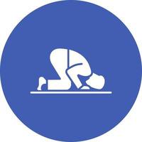 Sujud Glyph Circle Icon vector