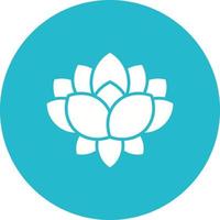 Lotus Flower Glyph Circle Icon vector