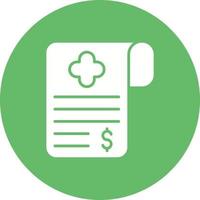 Medical Bill Glyph Circle Icon vector