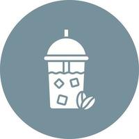 Iced Coffee Glyph Circle Icon vector