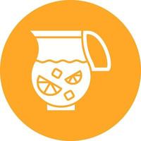 Lemonade Jug Glyph Circle Icon vector