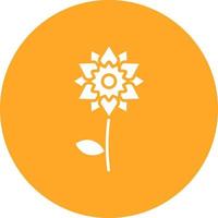 Daffodil Glyph Circle Icon vector