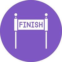 Finish Line Glyph Circle Icon vector