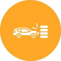 Race Accident Glyph Circle Icon vector