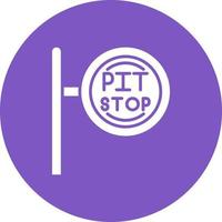 Pit Stop Glyph Circle Icon vector