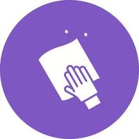 Wipe with Hand Glyph Circle Icon vector