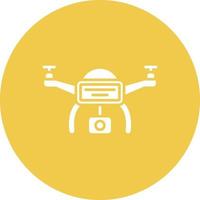 Drone Camera Glyph Circle Icon vector