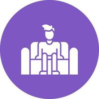 Sitting Glyph Circle Icon vector