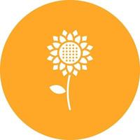 Sunflower Glyph Circle Icon vector