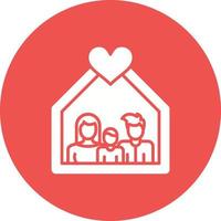 Family Home Glyph Circle Icon vector