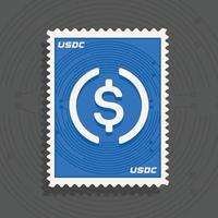 USD Coin USDC cryptocurrency logo stamp concept vector illustration