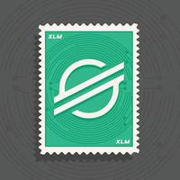 Stellar XLM cryptocurrency logo stamp concept vector illustration